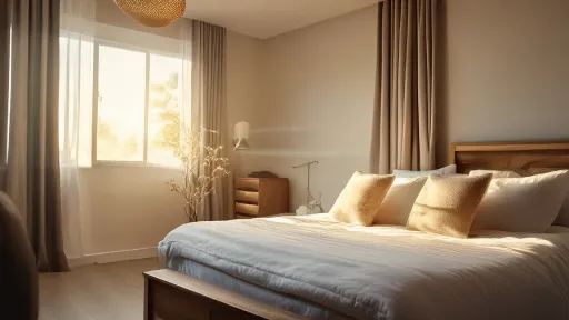 Tempat tidur yang rapi.